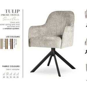 TULIP SUPREME étkezőszék | táskarugós forgó étkezőszék, választható szövet / lábszín
